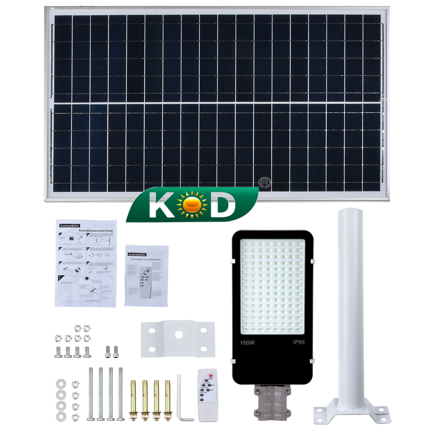 5 year warranty 200W 2000LM LED solar street light with New Lithium Battery