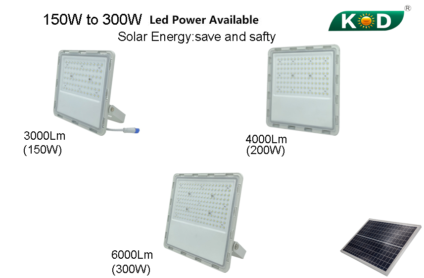  150W 200W 300WSolar Powered Street Flood Lights, High Lumens LED Solar Light 15V solar power energy Flood Light 